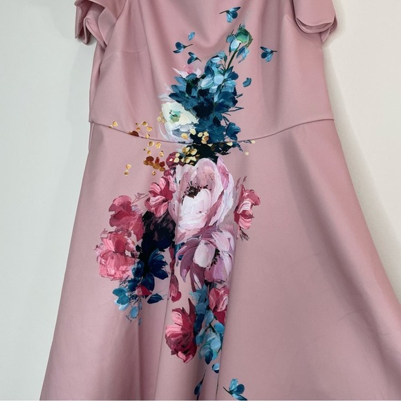 NWT Ted Baker SIRENTA Raspberry Bardot Skater Dress Ted Size 5/ US 12 - Picture 4 of 14